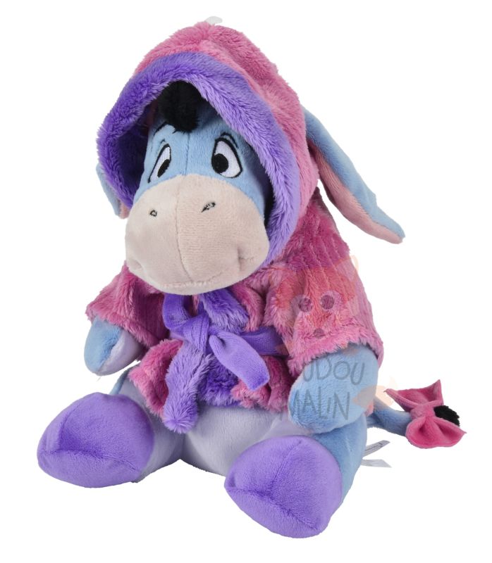  eeyore the donkey soft toy bathrobe purple blue 25 cm 